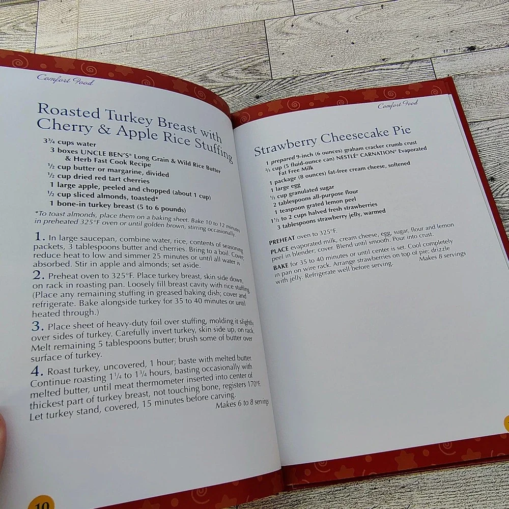 Comfort‎ Food Cookbook 2003 Hardcover Classic Recipes Cozy Home Cooking